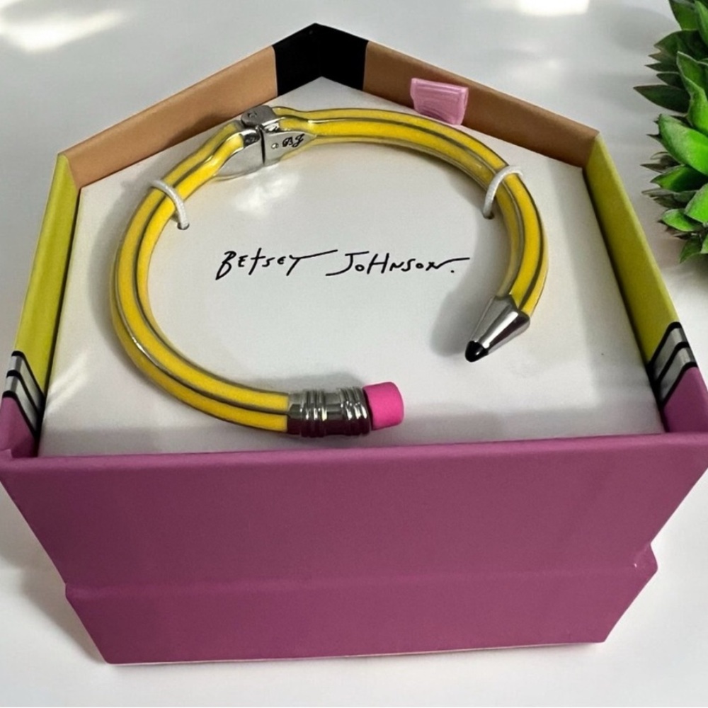 Betsey Johnson Yellow and Pink Pencil Set - Picture 6 of 6